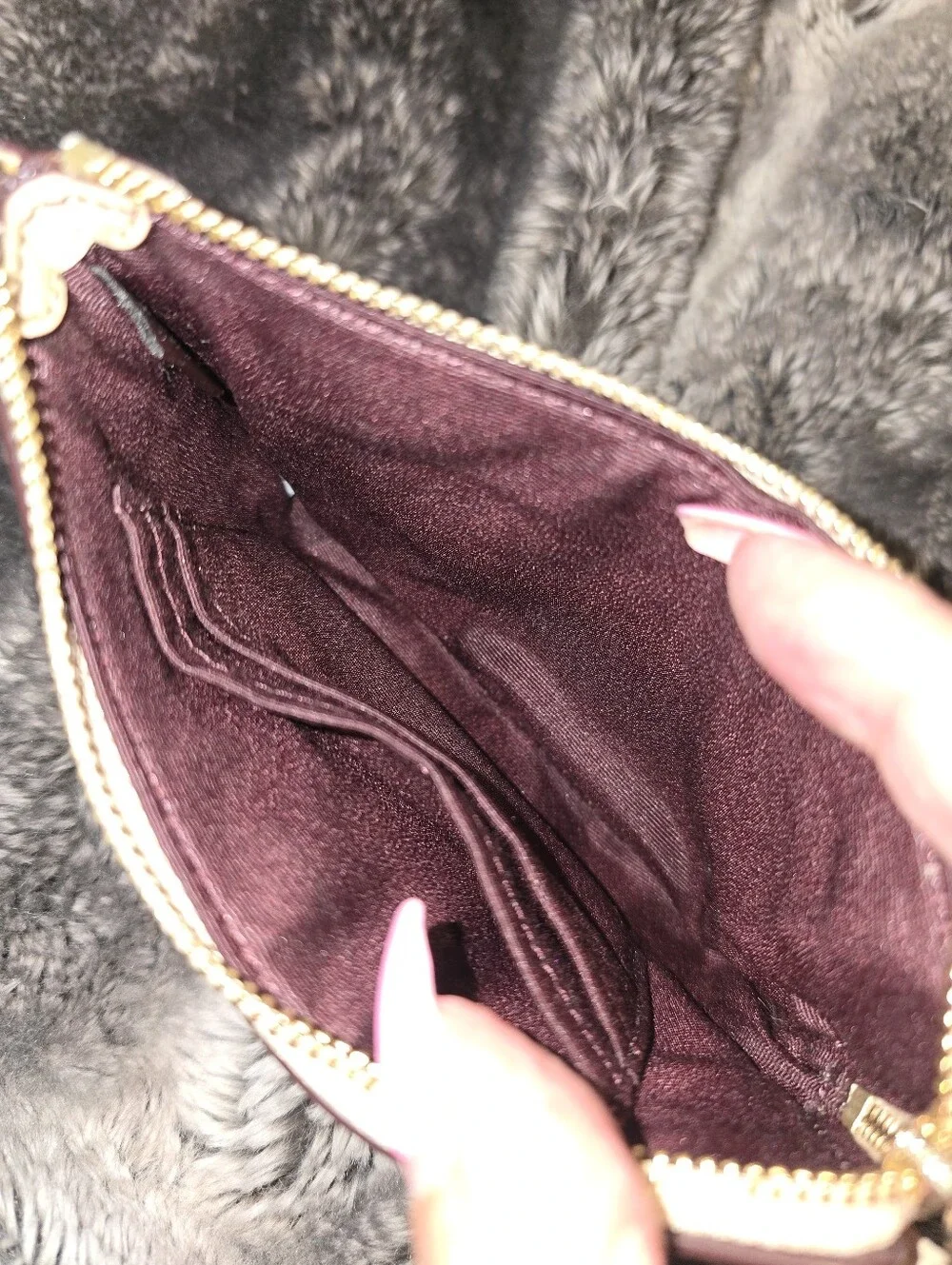 Coach Creme Glitter Wristlet Bag Euc